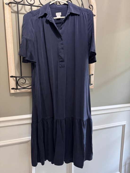 Chico's Dresses & Skirts - Chico's Navy Short-Sleeve Button Polo  size 00 Tiered Dress Modal